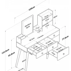 Bijou sminkbord 101 - Vit