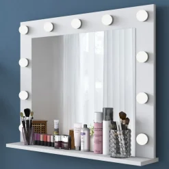 Bijou sminkbord med spegel 19 - 120 x 44,5 cm - Vit