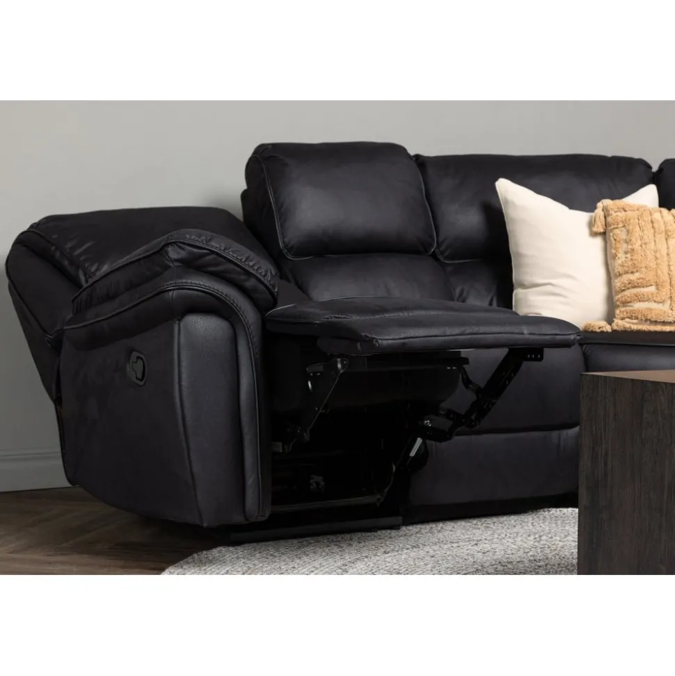 Biosoffa recliner i svart PU