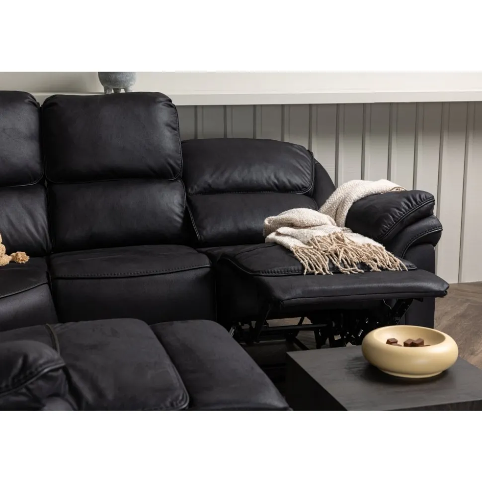 Biosoffa recliner i svart PU