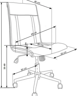 Blakely skrivbordsstol - Vit / Krom