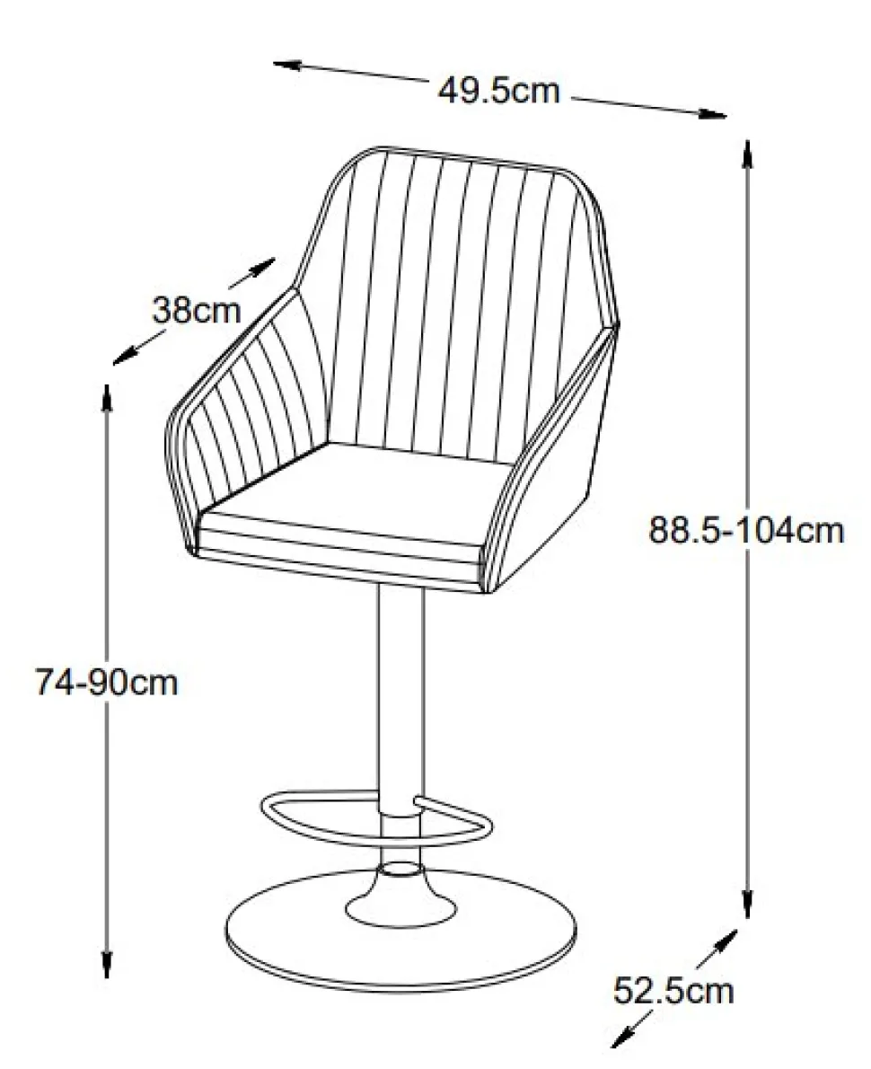 Blocks barstol i grått PU sitthöjd 75-89 cm