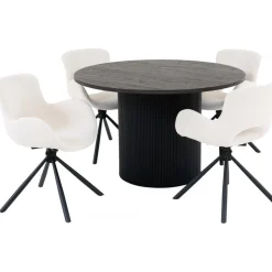 Boavista matgrupp - Mörkbrun/offwhite + 4.00 x Stolsdyna