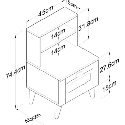 Bodö sängbord - Vit