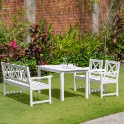 Bohus trädgårdsbänk 3-sits - Vit + Textilrengöring för möbler