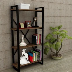 Bokhylla 90 cm bred 150 cm hög - Valnöt