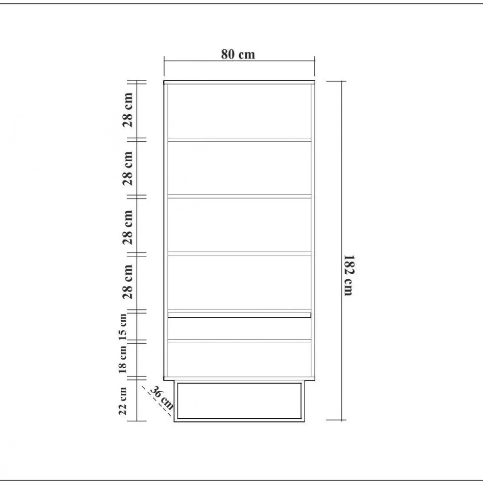 Bokhylla i valnöt - Reale