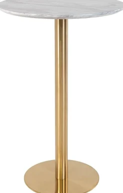 Bolzano Barbord 70 x 70 cm - Marmorimitation/mässing