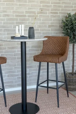 Bolzano Barbord 70 x 70 cm - Marmorimitation/svart