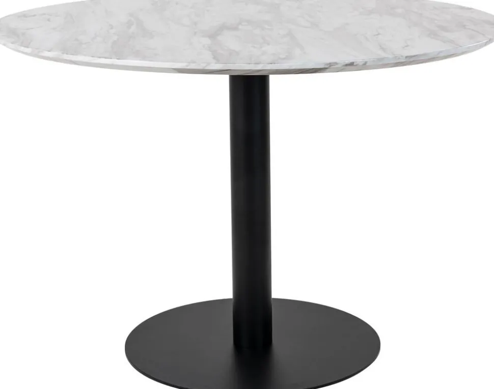 Bolzano Matbord - Marmorimitation/svart - ø110