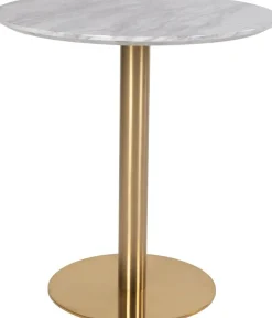 Bolzano Matbord - Marmorimitation/mässing - ø70