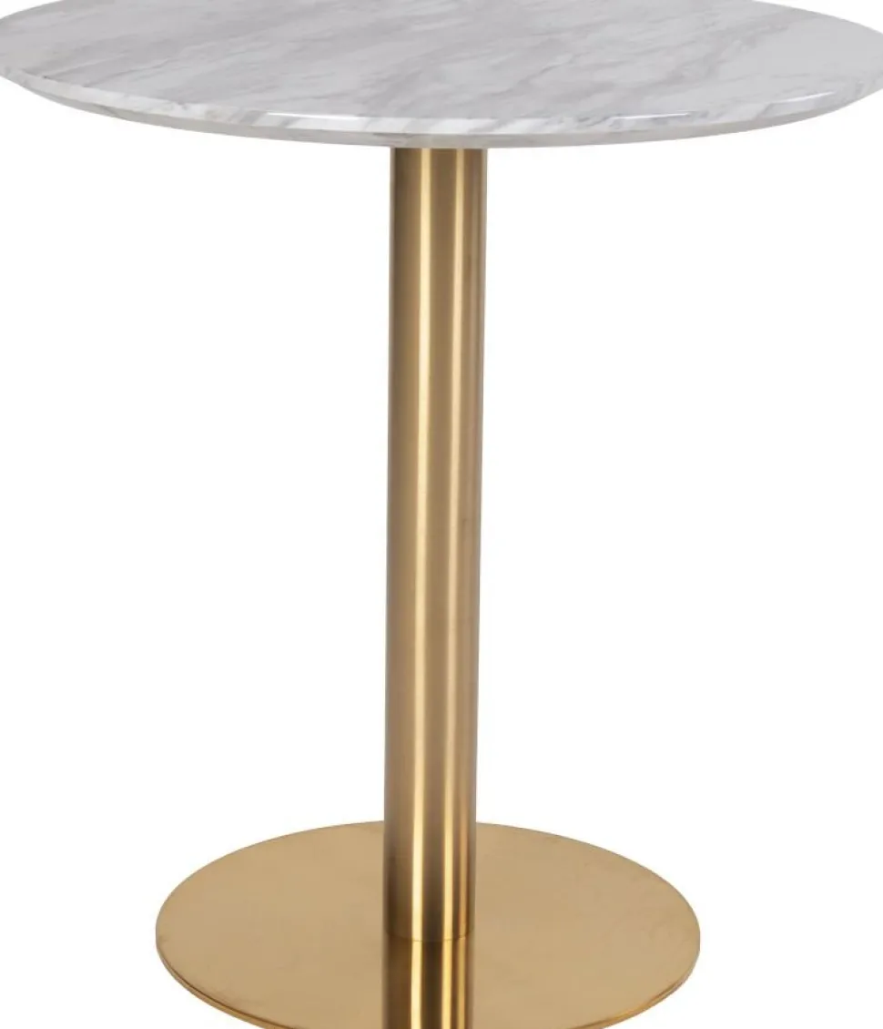 Bolzano Matbord - Marmorimitation/mässing - ø70