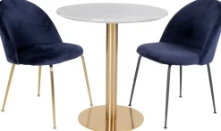 Bolzano Matbord - Marmorimitation/mässing - ø70