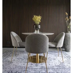 Bolzano matgrupp - Vit/grå + 4.00 x Stolsdyna