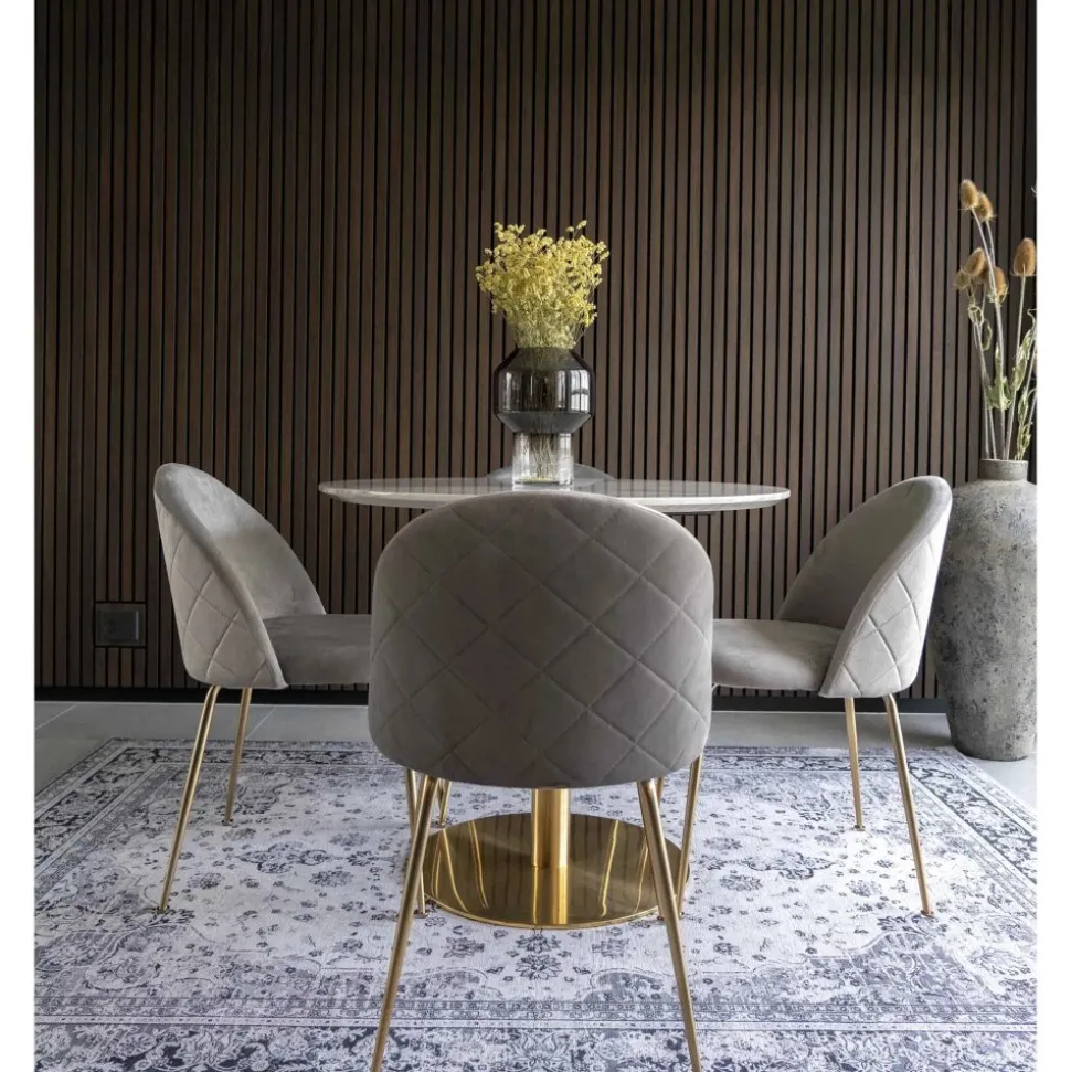 Bolzano matgrupp - Vit/grå + 4.00 x Stolsdyna