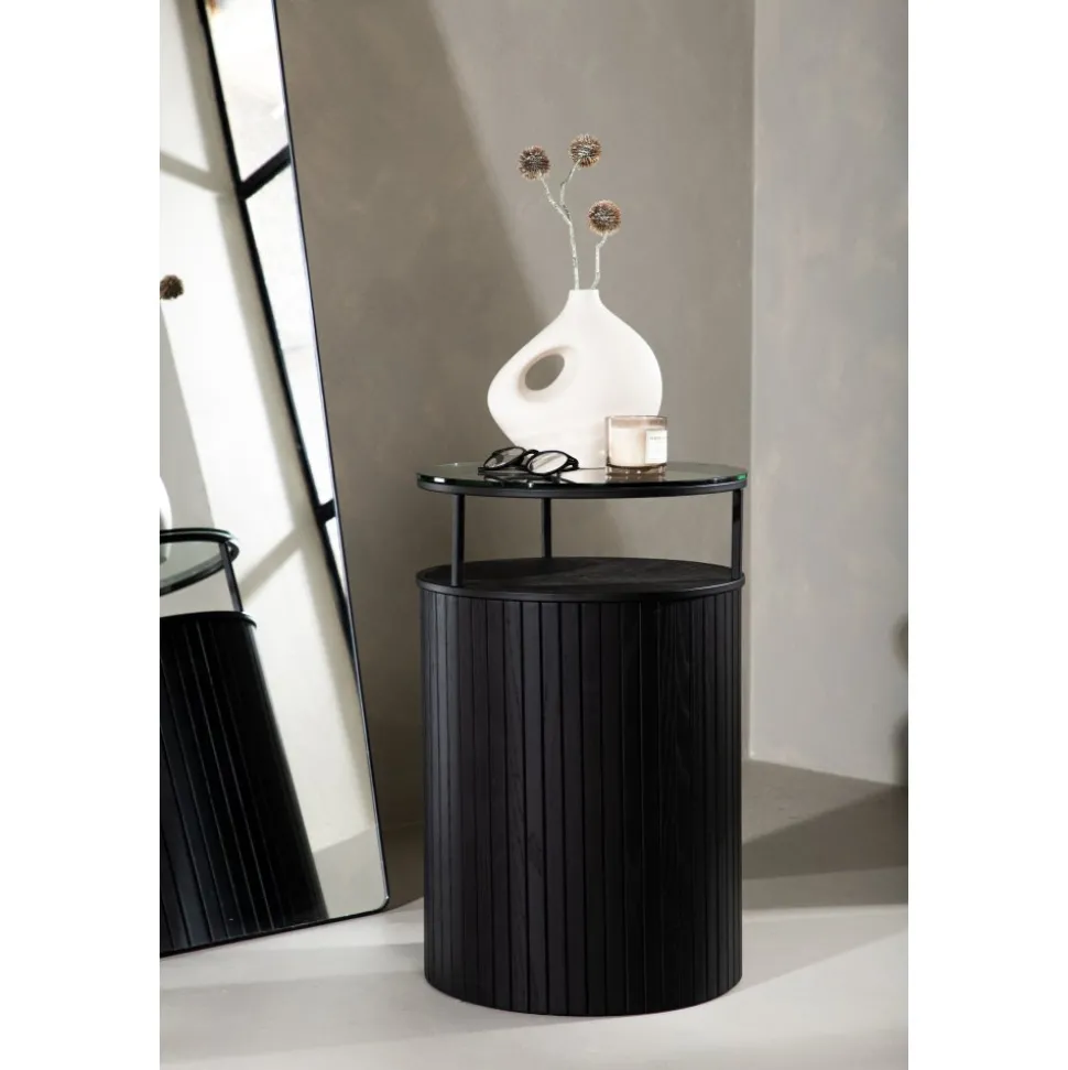 Bovall sidobord Ø37 cm - Svart