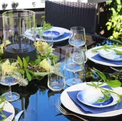 Brantevik utegrupp, runt bord med 6 st stolar - Svart konstrotting