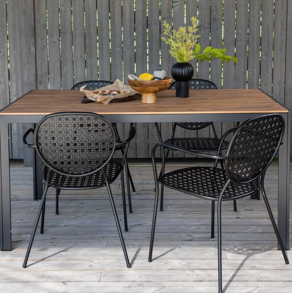 Break matbord 150 x 90 cm - Brun/Svart