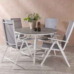 Break utematgrupp med 4 st Break stolar - Grå/Vit