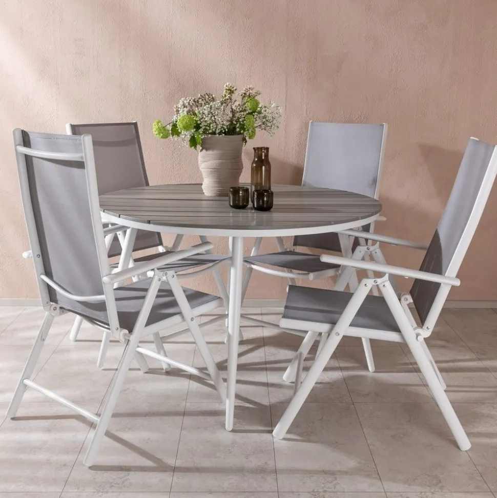 Break utematgrupp med 4 st Break stolar - Grå/Vit