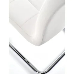 Briana stol i vit PU / Krom