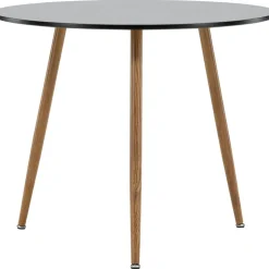 Bridge matbord Ø90 cm - Svart/ek