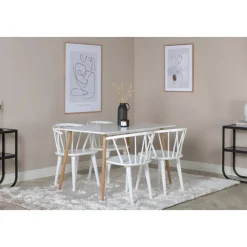 Bridge matbord 120 cm - Vit/ek