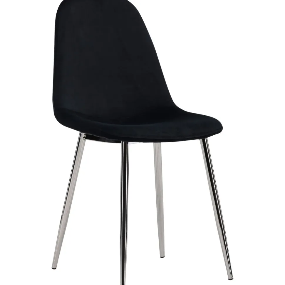 Bridge matstol - Svart sammet/krom