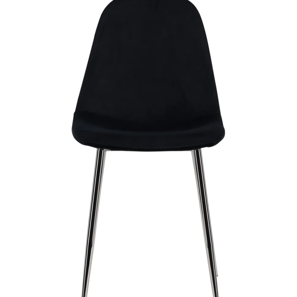 Bridge matstol - Svart sammet/krom