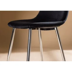 Bridge matstol - Svart sammet/krom