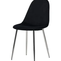 Bridge matstol - Svart sammet/krom