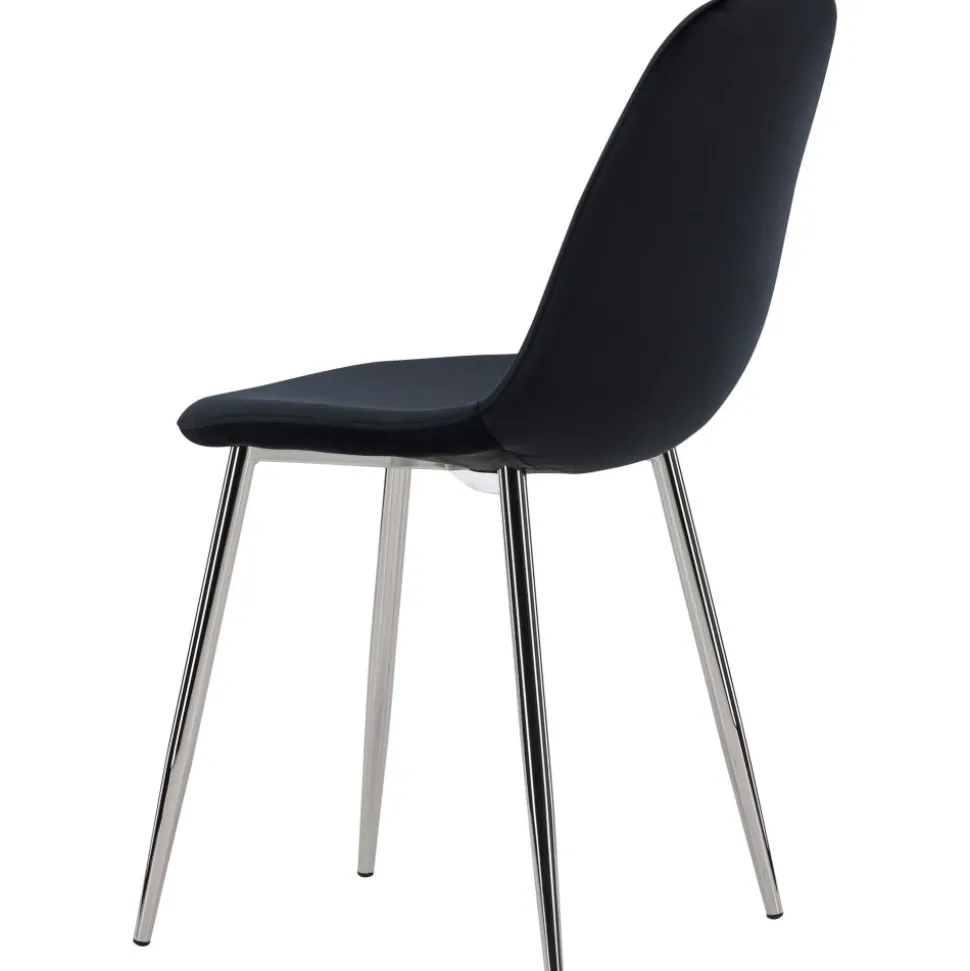 Bridge matstol - Svart sammet/krom