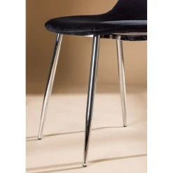 Bridge matstol - Svart sammet/krom