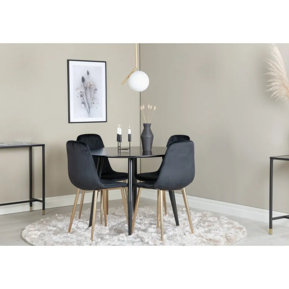 Bridge matstol - Svart/mässing