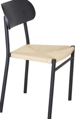 Bridge matstol Svart/naturfiber
