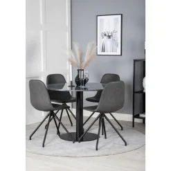 Bridge snurrbar matstol - Svart PU