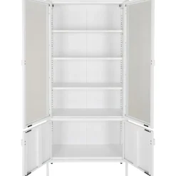 Brisbane vitrinskåp 80 x 35 x 180 cm - Vit