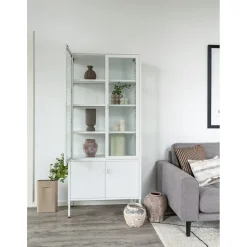 Brisbane vitrinskåp 80 x 35 x 180 cm - Vit