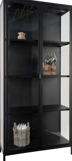 Brisbane vitrinskåp 80x35x175 cm - Svart