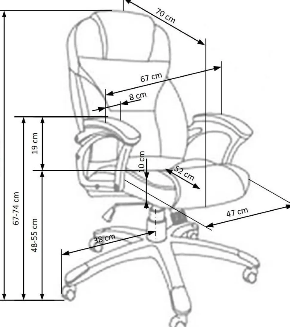 Brooke kontorsstol i grått tyg