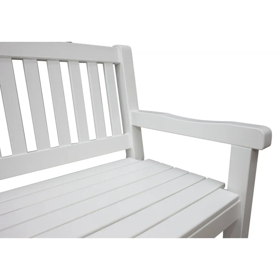 Brooklyn sittbänk - Vit + Textilskydd för utemöbler