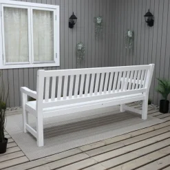 Brooklyn sittbänk - Vit + Textilskydd för utemöbler