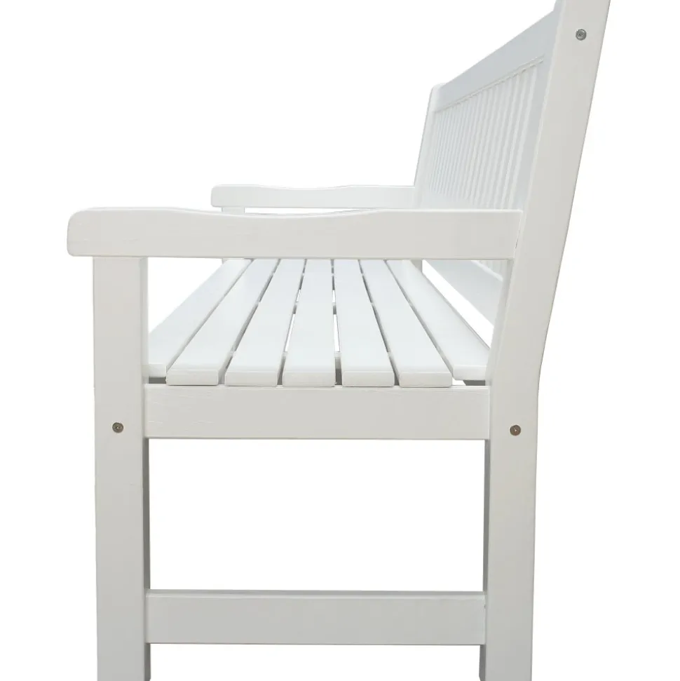 Brooklyn sittbänk - Vit + Textilskydd för utemöbler