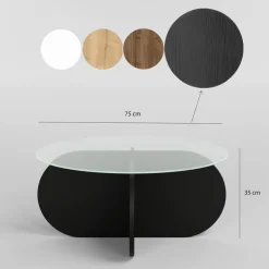 Bubbel soffbord Ø75 cm - Svart