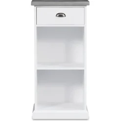 Byrå hugo med 1 låda och förvaring - Vit/cement + Fläckborttagare för möbler