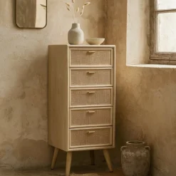 Byrå i rotting med 5 lådor - React