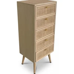 Byrå i rotting med 5 lådor - React