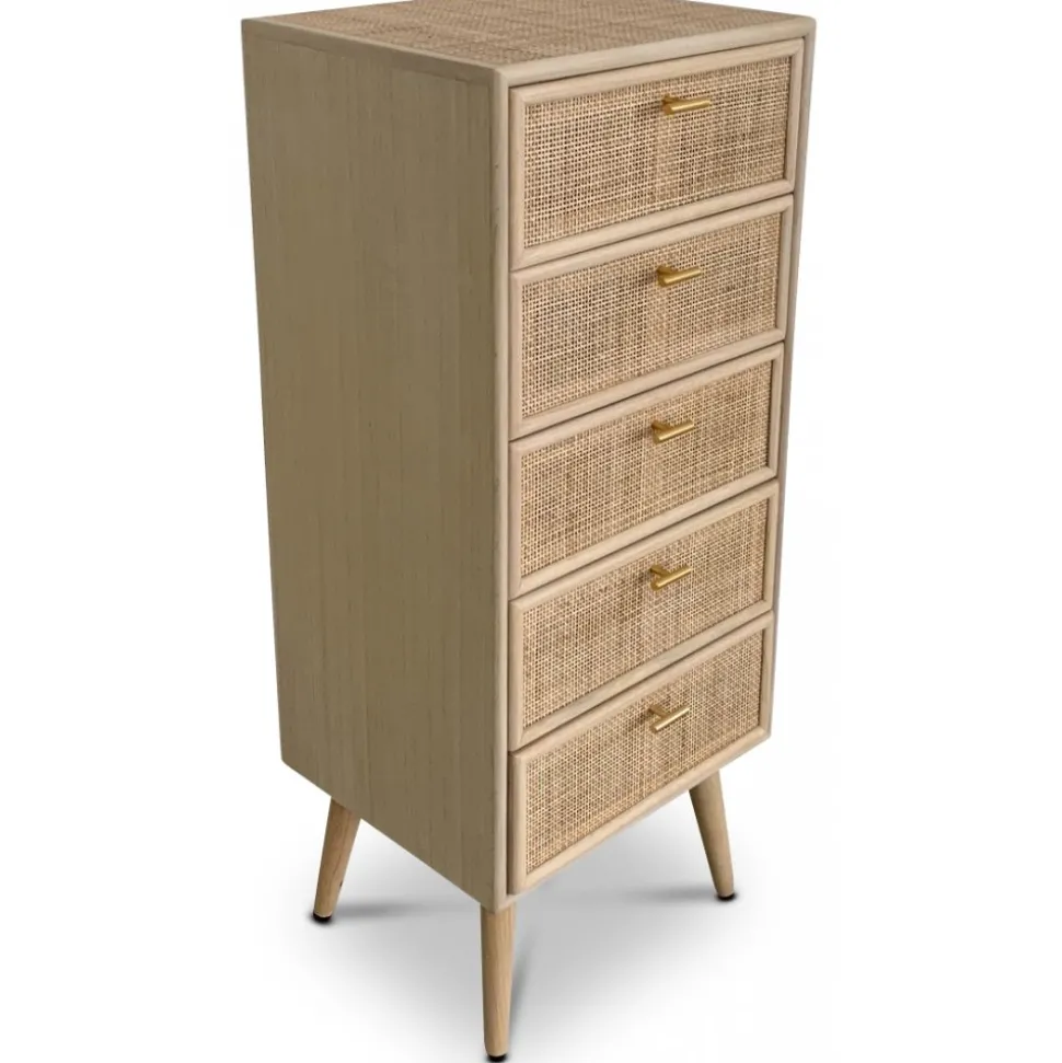 Byrå i rotting med 5 lådor - React