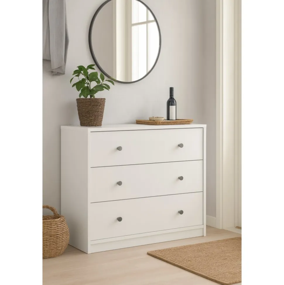 Byrå med 3 lådor - Vit