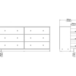 Byrå svart 6 lådor 143 cm bred + Fläckborttagare för möbler